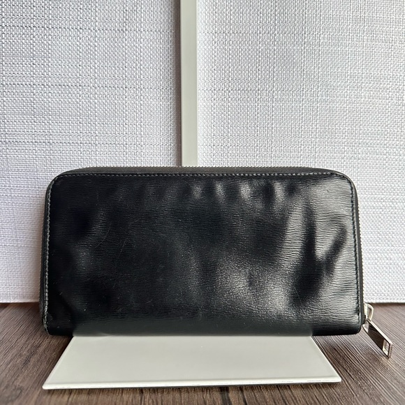 Christian Dior Smooth Leather Full Zip Around Large Wallet, Black, EUC - Picture 4 of 11